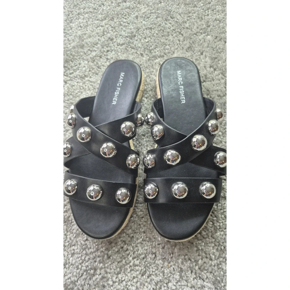 Marc‎ Fisher Prisca Ball Studded Espadrille Sandal shoes Size 7M Grunge Y2K